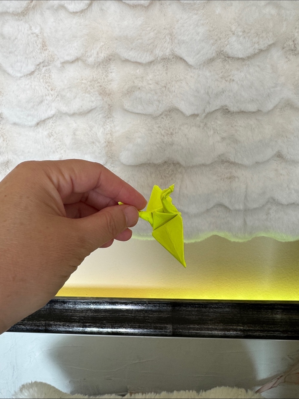 Neon gold and black Yellow Origami cranes - arts and craft